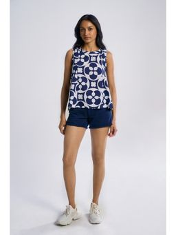TERRA LUNA - Barbarella Blue Printed Top