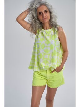 TERRA LUNA - Barbarella Green Printed Top