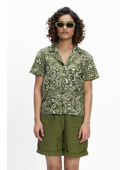 TERRA LUNA - Cayo Olive Paisley Shirt