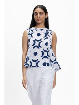 TERRA LUNA - Barbe White Printed Top