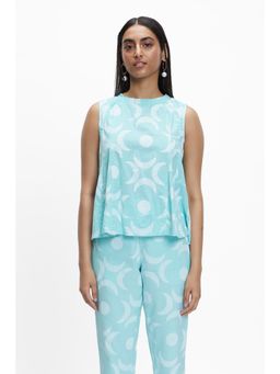 TERRA LUNA - Barbe Turquoise Printed Top