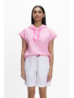 TERRA LUNA - Sadet Pink Printed Hoodie