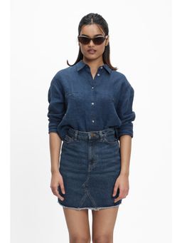 TERRA LUNA - Panoi Navy Blue Solid Shirt