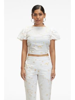 TERRA LUNA - Tresor White Printed Top