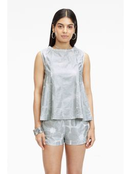 TERRA LUNA - Barbe Grey Printed Top