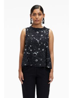 TERRA LUNA - Barbe Black Printed Top