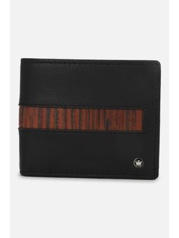 Louis Philippe - Men Black Print Genuine Leather Wallet