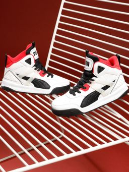 Puma - Backcourt Mid Jr Unisex White Casual Shoes