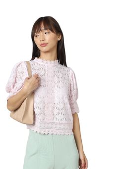ONLY - Women Lace Pink Top