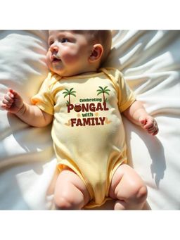 KNITROOT - Unisex Yellow Cotton Printed Onesie