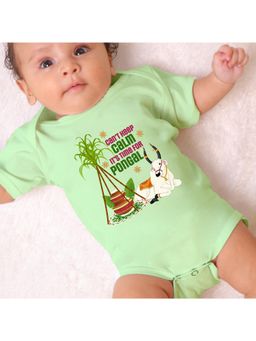 KNITROOT - Unisex Green Cotton Printed Onesie