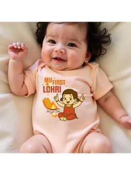 KNITROOT - Unisex Peach Cotton Printed Onesie