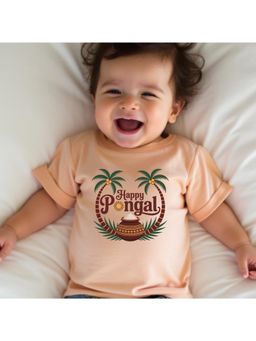 KNITROOT - Unisex Peach Cotton Printed T-shirt