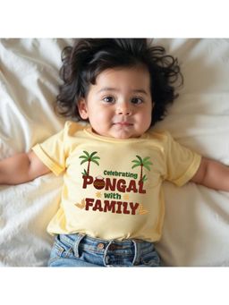 KNITROOT - Unisex Yellow Cotton Printed T-shirt