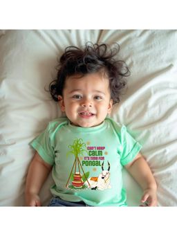 KNITROOT - Unisex Green Cotton Printed T-shirt