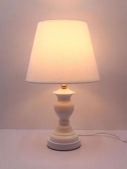 ELARE - White Decorative Table Lamp with Fabric Shade