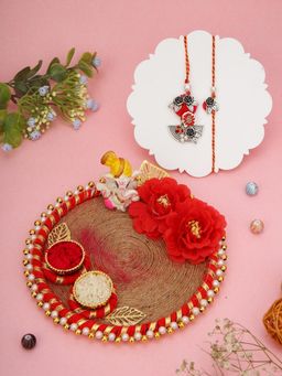 AAPNO RAJASTHAN - Beautifully Presented Thali with Bhaiya Bhabhi Rakhi Pair
