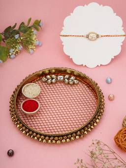 AAPNO RAJASTHAN - Decorative Thali with Agnes Ethnic Swastik Rakhi