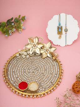 AAPNO RAJASTHAN - Designer Thali with Royal Jharokha Bhaiya Bhabhi Rakhi Set