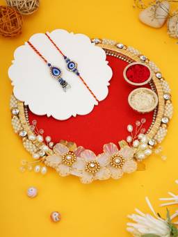 AAPNO RAJASTHAN - Festive Thali with Evil Eye Bhaiya Bhabhi Rakhi Set