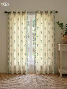 Urban Space - 100% Cotton Curtains - Jaipur Paisley Teal