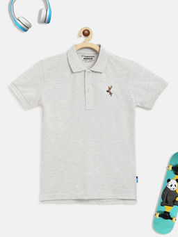 Lil Tomatoes - Boys Solid Cotton T-shirt- Ecru