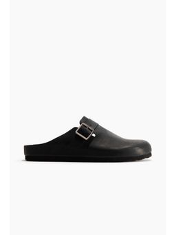 H&M - Men Black Leather Mules