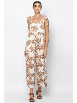 American Eagle - Women Brown Tie-Strap Jumpsuit