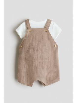 H&M - Boys Beige 2-Piece Cotton Set