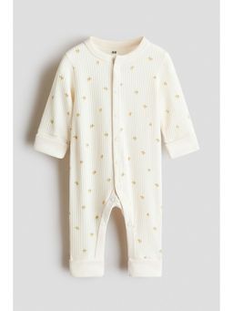 H&M - Unisex White Adjustable-Fit Romper Suit