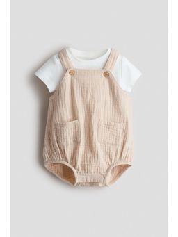 H&M - Boys Beige 2-Piece Cotton Set
