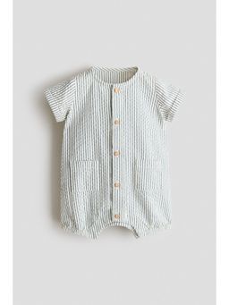 H&M - Unisex Blue Cotton Muslin Romper Suit
