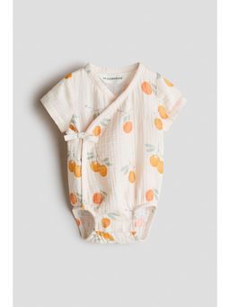 H&M - Girls White Cotton Muslin Bodysuit