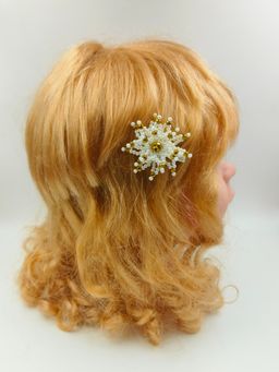 Choko - Christmas Snowflake Hairclips – White/Gold Holiday Festive Set