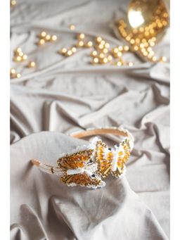 Choko - Studded Butterfly Detailing Hair Band - Off White