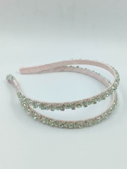 Choko - Elegant Stone Work Double Hairband - Green