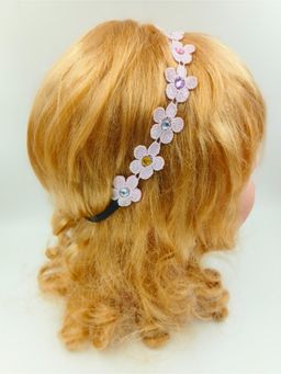 Choko - Babies Cotton Stretchable Headbands - Gota & Lace - Pink