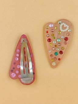 Choko - Acrylic Hairclips - Pearl & Crystal Rhinestones - Multicolor