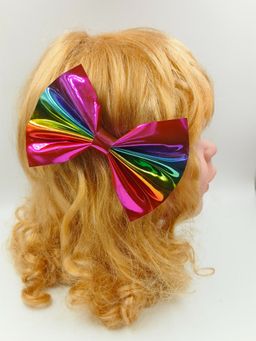 Choko - Kids Faux Leather Hairclip - Metallic Finish - Multi-Color