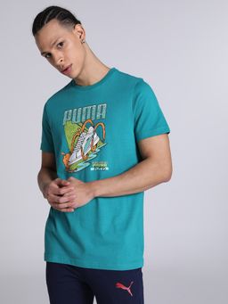 Puma - Sneaker Graphic Mens Green T-shirt