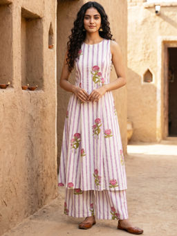 Mabish By Sonal Jain - Women Cotton Floral Multicolor Kurta and Palazzo