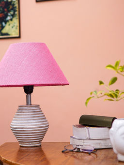 PineCraft International - Atury Table Lamp With Pink Shade