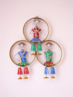 Ekhasa - Rajasthani Musicians Metal Wall Decoration Items for Living Room, Bedroom