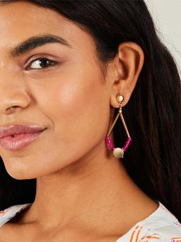 Accessorize London - Women Pink Bead Teardrop Earrings