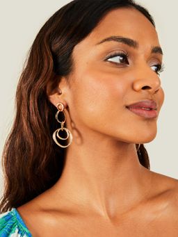 Accessorize London - Women Gold Triple Drop Earrings