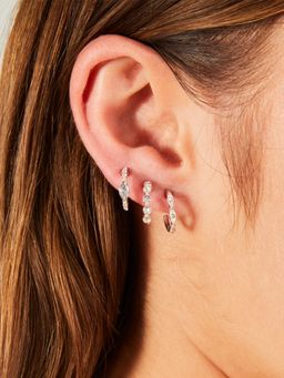 Accessorize London - Women Crystal Hoop and Stud Earrings Pack Of 6