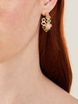 Accessorize London - Women Multi-Color Eclectic Shape Hoop Earrings