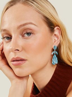 Accessorize London - Women Blue Print Mix Shape Earrings