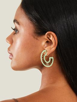Accessorize London - Women Mint Cut Out Wrap Hoop Earrings