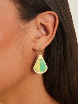 Accessorize London - Women Yellow Gold Raffia Inlay Earrings